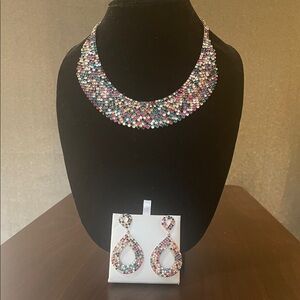 Natasha Couture Multicolor Statement Necklace and Earring Set